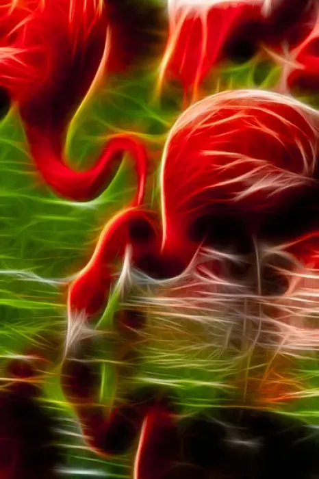 Framed Print : Flamingoes feeding at the Jacksonville Zoo, Florida: Digitally Altered Framed Print : Flamingoes feeding at the Jacksonville Zoo, Florida: Digitally Altered