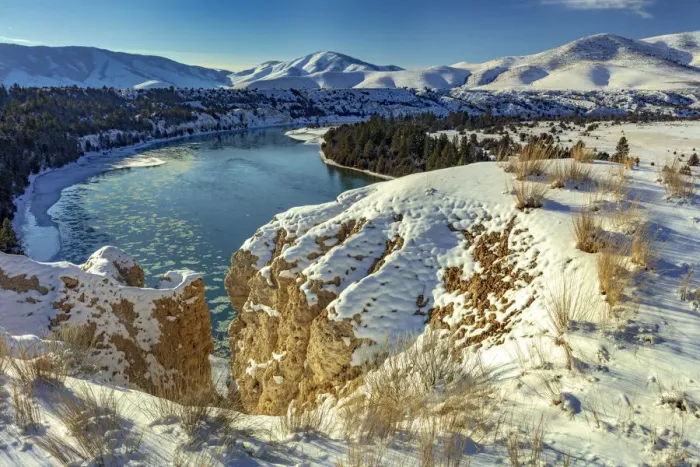 Framed Print : The Flathead River after a fresh snowfall in the Mission Valley, Montana, USA Framed Print : The Flathead River after a fresh snowfall in the Mission Valley, Montana, USA