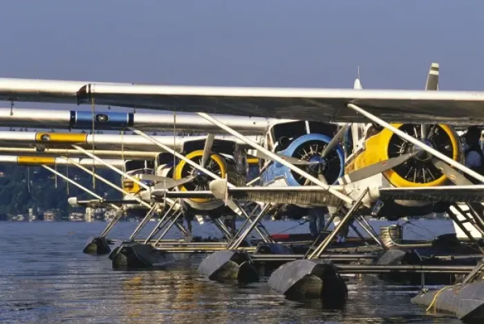 Framed Print : Float planes (sea planes) at dock, Lake Washington, Washington Framed Print : Float planes (sea planes) at dock, Lake Washington, Washington
