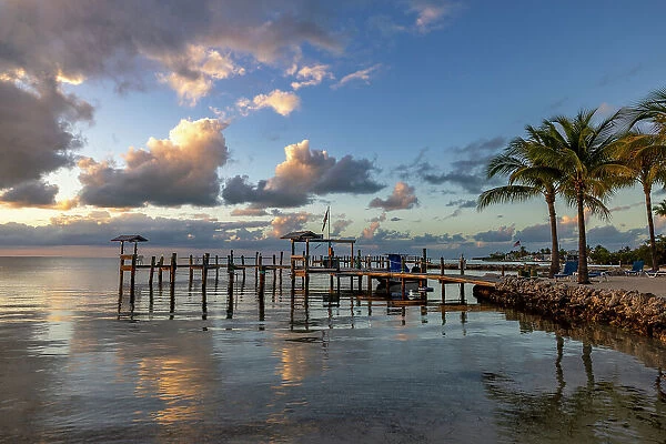 Florida Keys sunset from the Island Bay Resort in Tavernier, Florida, USA