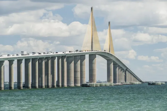 Framed Print : Florida, St. Petersburg, Sunshine Skyway Bridge Framed Print : Florida, St. Petersburg, Sunshine Skyway Bridge