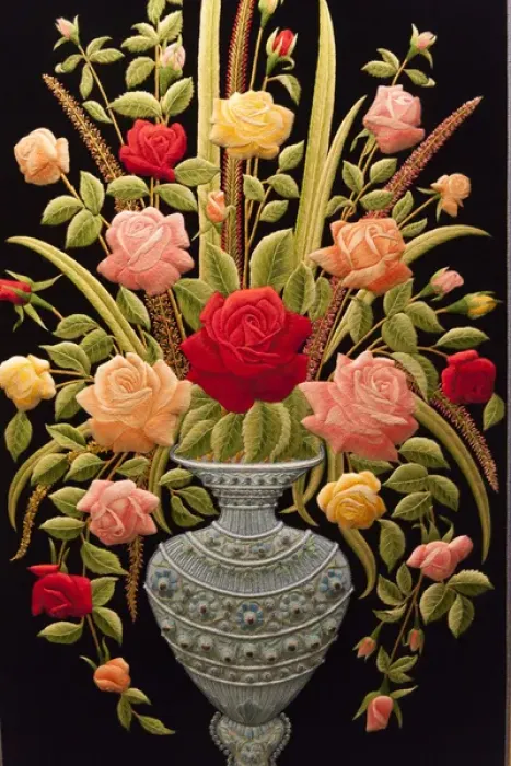 Framed Print : Flower embroidery. Agra. India Framed Print : Flower embroidery. Agra. India