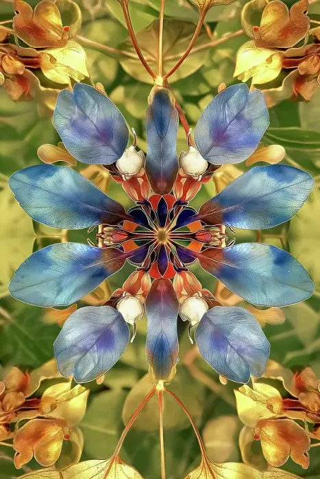 Framed Print : Flower and leaf design abstract. (AI Generated) Framed Print : Flower and leaf design abstract. (AI Generated)