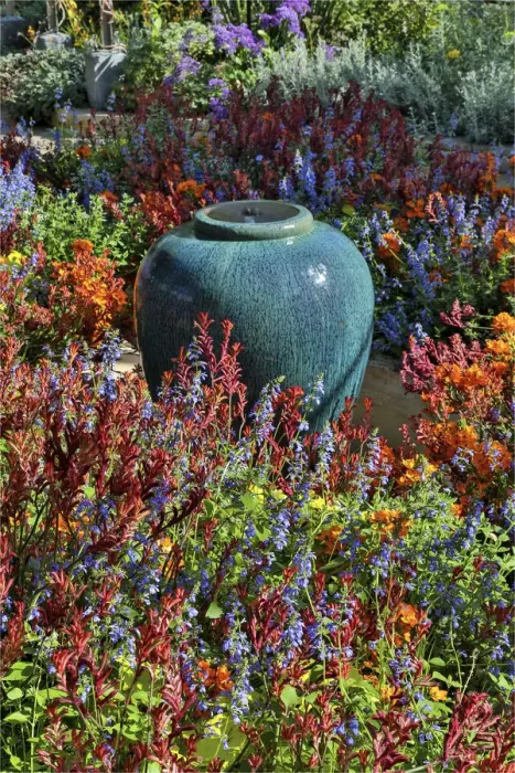 Framed Print : Flower pot in field of flowers at Longwood Gardens Conservatory, Pennsylvania