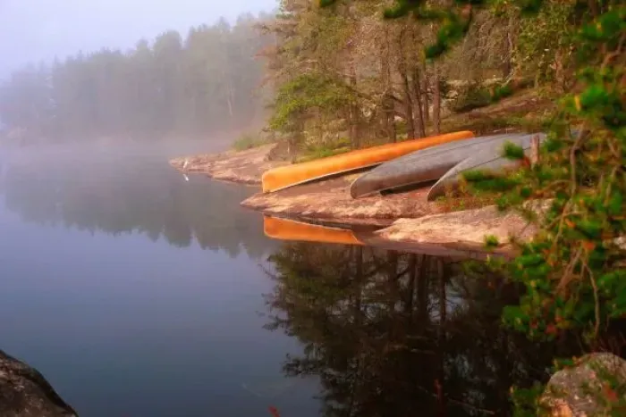 Framed Print : Foggy Canoe Campsite, Lake Kawnipi, BWCAW-Quetico Framed Print : Foggy Canoe Campsite, Lake Kawnipi, BWCAW-Quetico