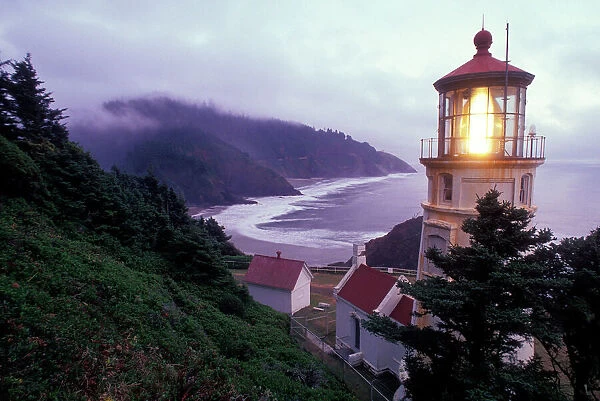 A foggy day on the Oregon coast at the Heceta Head Lighthouse