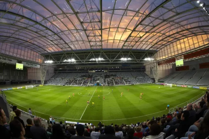 Framed Print : Football game, Forsyth Barr Stadium, Dunedin, South Island, New Zealand - fisheye Framed Print : Football game, Forsyth Barr Stadium, Dunedin, South Island, New Zealand - fisheye