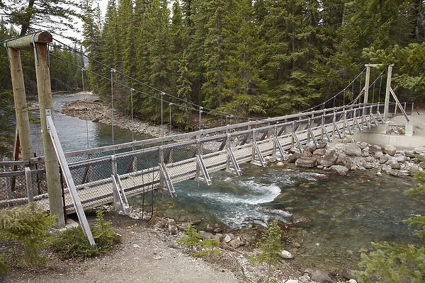 Footbridge across Maligne River, Jasper National Park, Alberta, Canada