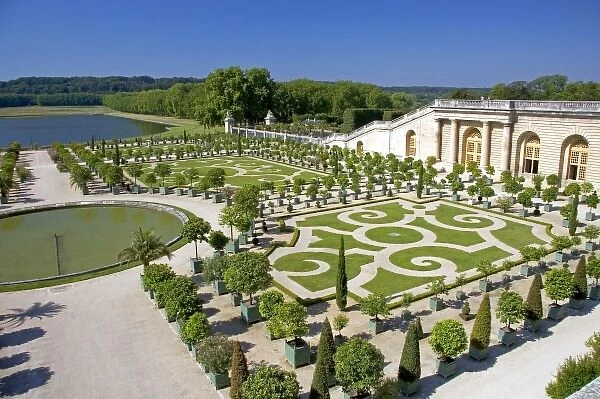 Formal gardens of The Palace of Versailles at Versailles in the department of Yvelines, France