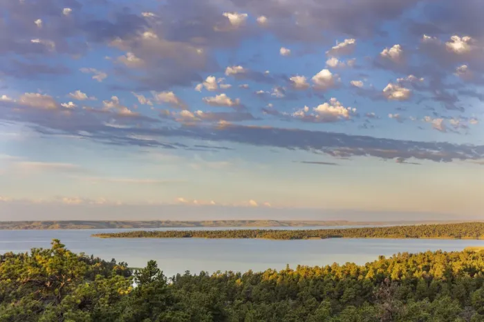 Framed Print : Fort Peck Reservoir from The Pines near Fort Peck. Montana, USA Framed Print : Fort Peck Reservoir from The Pines near Fort Peck. Montana, USA