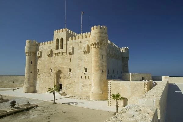 Fort Qu it Bey along the harbor of Alexandria and the Mediterranean Sea, Egypt