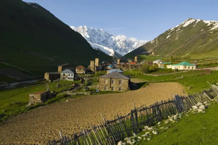 Framed Print : The fortified village of Ushguli, Svanetia, UNESCO World Heritage Site, Georgia