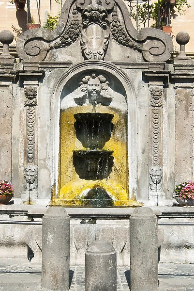 Fountain (18th sec. ) in San Marco square, Tuscania, Latium, Viterbo province, Italy