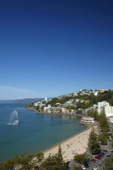 Framed Print : Fountain, Oriental Bay, Wellington, North Island, New Zealand Framed Print : Fountain, Oriental Bay, Wellington, North Island, New Zealand