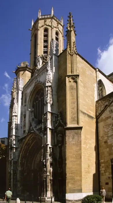 Framed Print : France, Aix en Provence, Bell Tower of Cathedral St. Sauveur