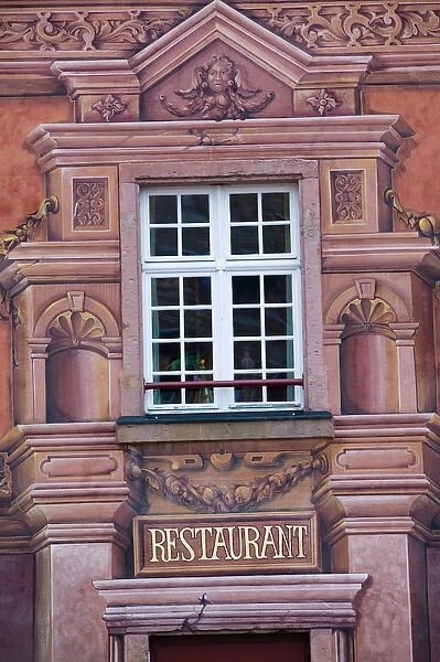 FRANCE-Alsace (Haut Rhin)-Colmar: Detail of Jean Yves Schillinger Restaurant  /  Old Town