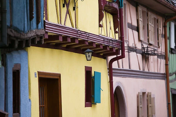 FRANCE-Alsace (Haut Rhin)-Eguisheim: Half Timbered Houses along Grand Rue