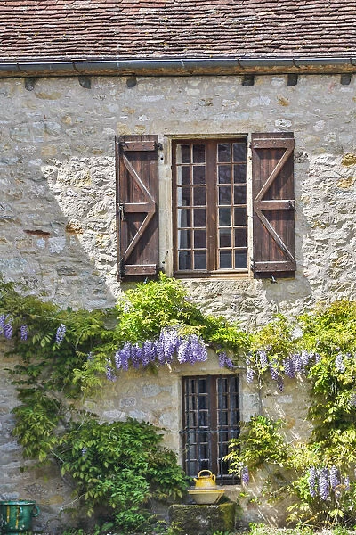 France, Alvignac. Side of a house in the village