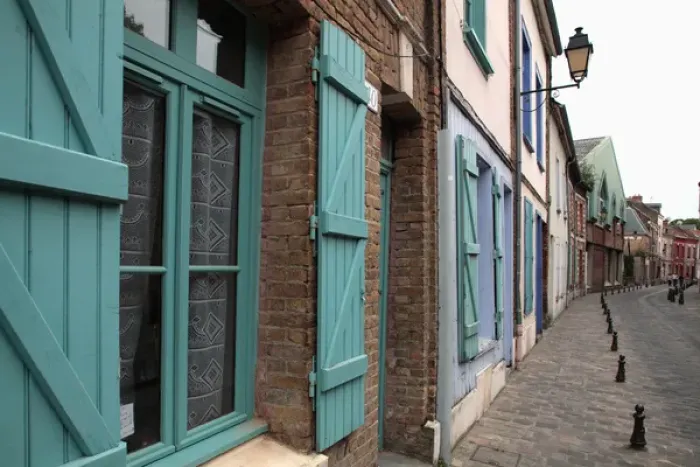 Framed Print : France. Amiens. Old houses in Saint Leu neighbourhood Framed Print : France. Amiens. Old houses in Saint Leu neighbourhood