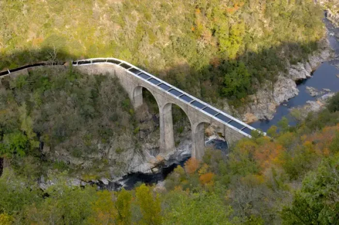 Framed Print : 03. France, aqueduct over Doux River, Ardeche Region