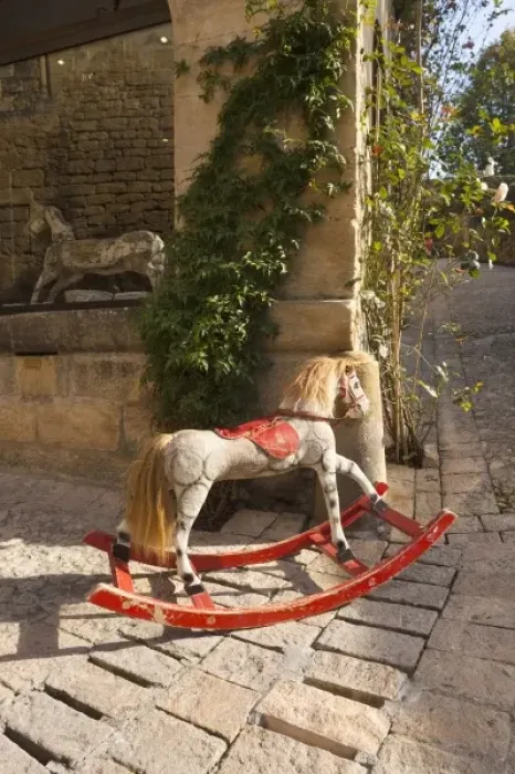 Framed Print : France, Aquitaine Region, Dordogne Department, Sarlat-la-Caneda, antique hobby-horse Framed Print : France, Aquitaine Region, Dordogne Department, Sarlat-la-Caneda, antique hobby-horse