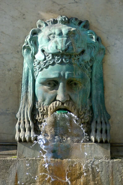 03. France, Arles, Provence, Place de la Republique fountain detail
