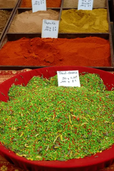 Framed Print : 03. France, Arles, Provence, spices at outdoor market Framed Print : 03. France, Arles, Provence, spices at outdoor market