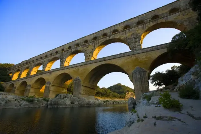 Framed Print : France, Avignon. The Pont du Gard Roman aquaduct over the Gard River that dates Framed Print : France, Avignon. The Pont du Gard Roman aquaduct over the Gard River that dates