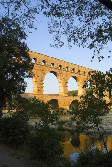 Framed Print : France, Avignon. The Pont du Gard Roman aquaduct over the Gard River that dates Framed Print : France, Avignon. The Pont du Gard Roman aquaduct over the Gard River that dates