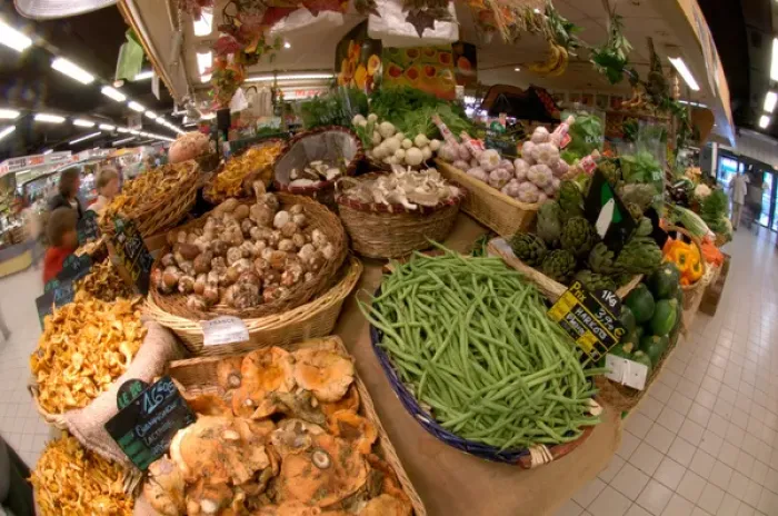 Framed Print : 03. France, Avignon, Provence, fresh produce at indoor market (Editorial Usage Only) Framed Print : 03. France, Avignon, Provence, fresh produce at indoor market (Editorial Usage Only)