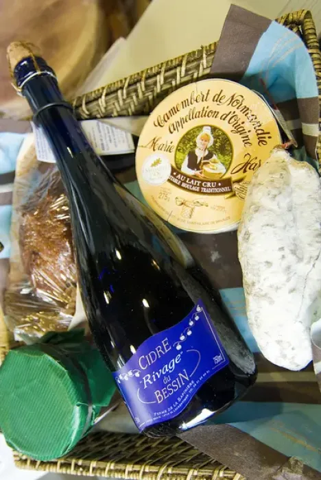 Framed Print : France, Bagnoles de l Orne, Resto O Gayot, cider and cheese Camembert Framed Print : France, Bagnoles de l Orne, Resto O Gayot, cider and cheese Camembert