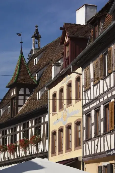 Framed Print : France, Bas-Rhin, Alsace Region, Alsatian Wine Route, Obernai, Rue du Marche, buildings Framed Print : France, Bas-Rhin, Alsace Region, Alsatian Wine Route, Obernai, Rue du Marche, buildings