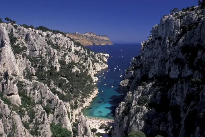 Framed Print : FRANCE, Bouches-du-Rhone Cassis Calanque d en Vau
