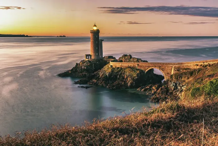 Framed Print : France, Brittany. Finisterre, Plouzane. Petit Minou Lighthouse Framed Print : France, Brittany. Finisterre, Plouzane. Petit Minou Lighthouse