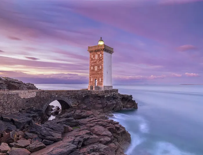 Framed Print : France, Brittany. Sunrise at the Kermorvan Lighthouse Framed Print : France, Brittany. Sunrise at the Kermorvan Lighthouse