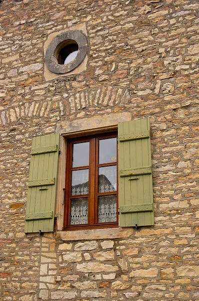 03. France, Burgundy, Chapaize, windows on stone building