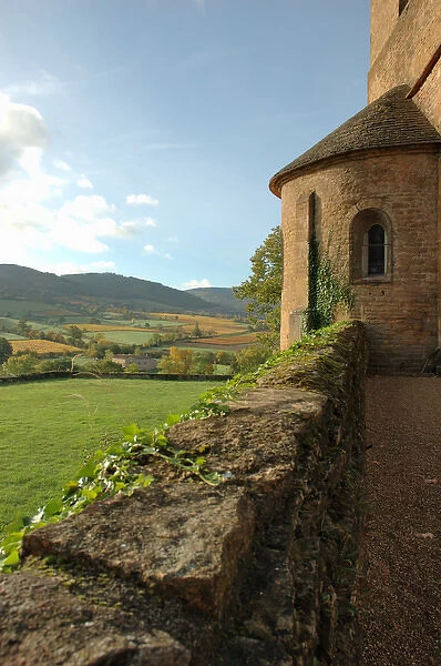 03. France, Burgundy, Maconnais region, Chateau de Pierreclos, view of countryside 
