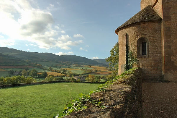 03. France, Burgundy, Maconnais region, Chateau de Pierreclos, view of countryside 