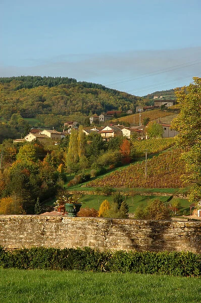 03. France, Burgundy, Maconnais region, Chateau de Pierreclos, view of countryside
