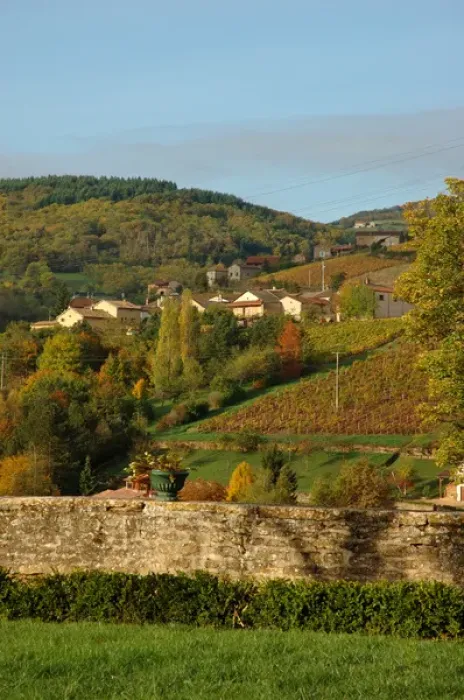 Framed Print : 03. France, Burgundy, Maconnais region, Chateau de Pierreclos, view of countryside
