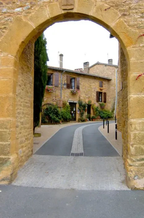 Framed Print : 03. France, Burgundy, Oingt, entrance to old city lane Framed Print : 03. France, Burgundy, Oingt, entrance to old city lane