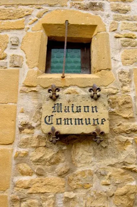 Framed Print : 03. France, Burgundy, Oingt, Maison Commune (Editorial Usage Only)