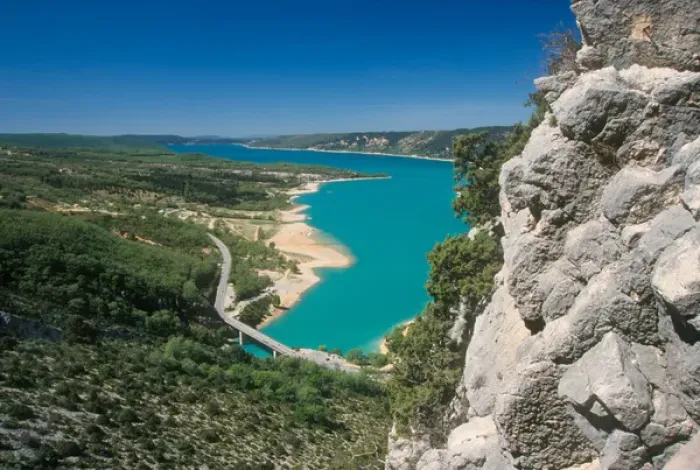 Framed Print : France, Canyon of Verdon - Lac de St. Croix (Lake St. Croix), at the entrance of Framed Print : France, Canyon of Verdon - Lac de St. Croix (Lake St. Croix), at the entrance of