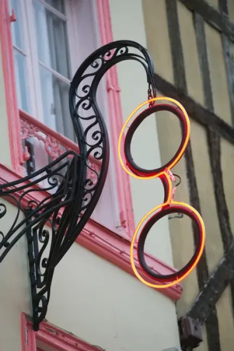 Framed Print : FRANCE-Champagne (Aube)-Troyes: Eyeglass Shop Sign
