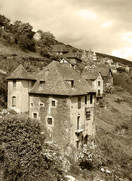 France, Conques, Aveyron, Medieval houses