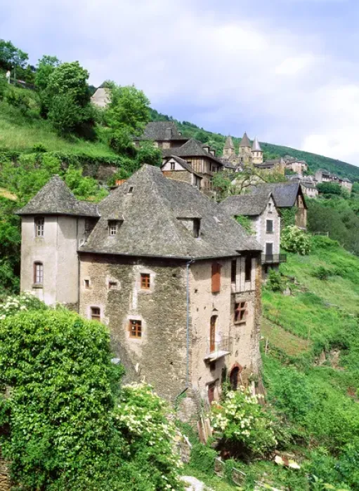 Framed Print : France, Conques, Aveyron, Medieval houses Framed Print : France, Conques, Aveyron, Medieval houses