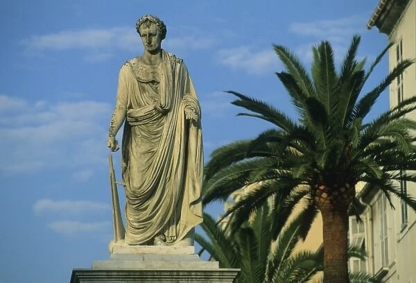 France; Corsica; Ajaccio; Napolean statue in Plaza M. Foch