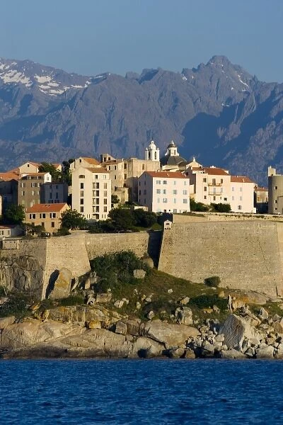 France, Corsica. Buildings of the old city at Calvi within the walls of the historic