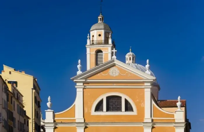 Framed Print : France, Corsica. Church in Ajaccio