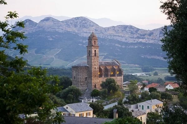 France, Corsica. Church in village of Patrimonio